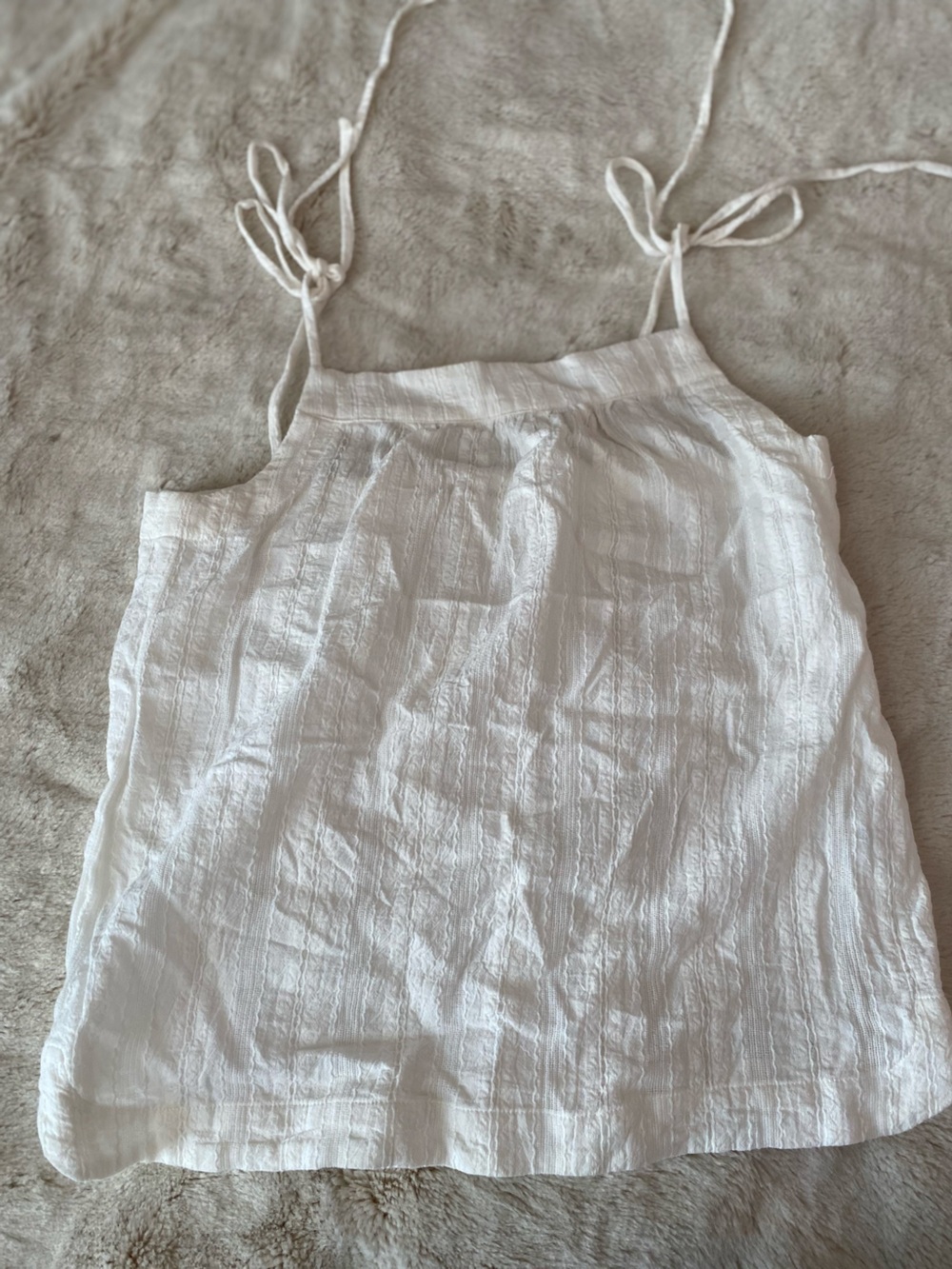 Marine Layer white lace like fabric square neck line spaghetti straps top